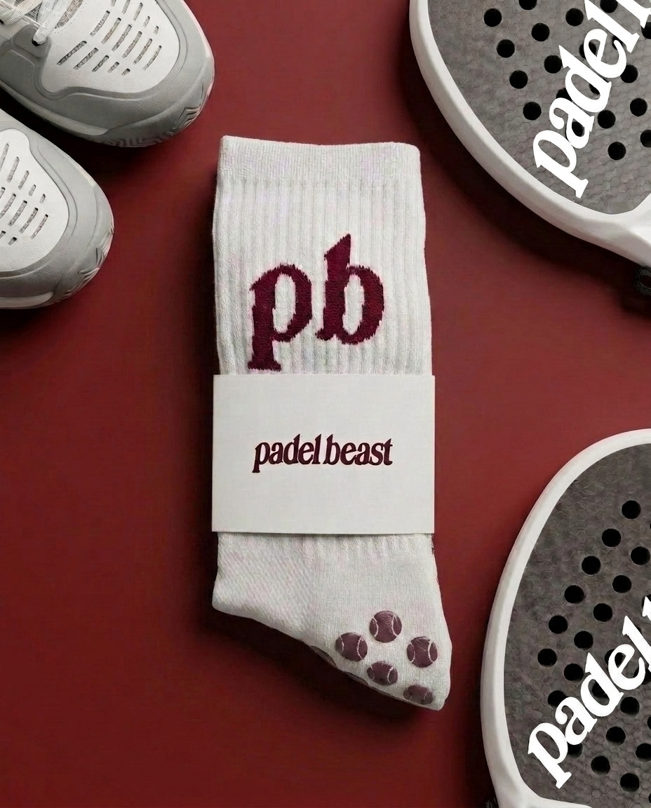Padel Beast Grip Socks with red logo