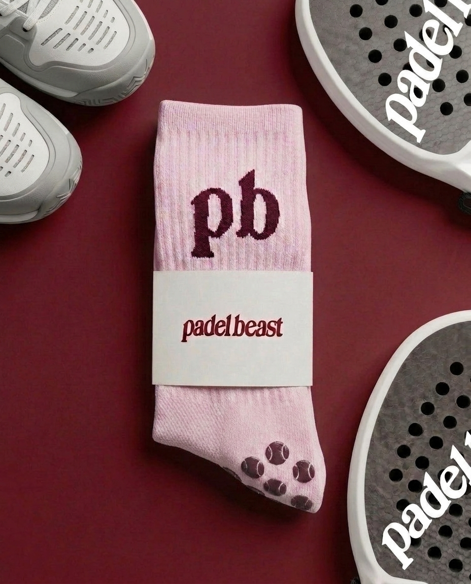 Padel Beast Pink Grip Socks