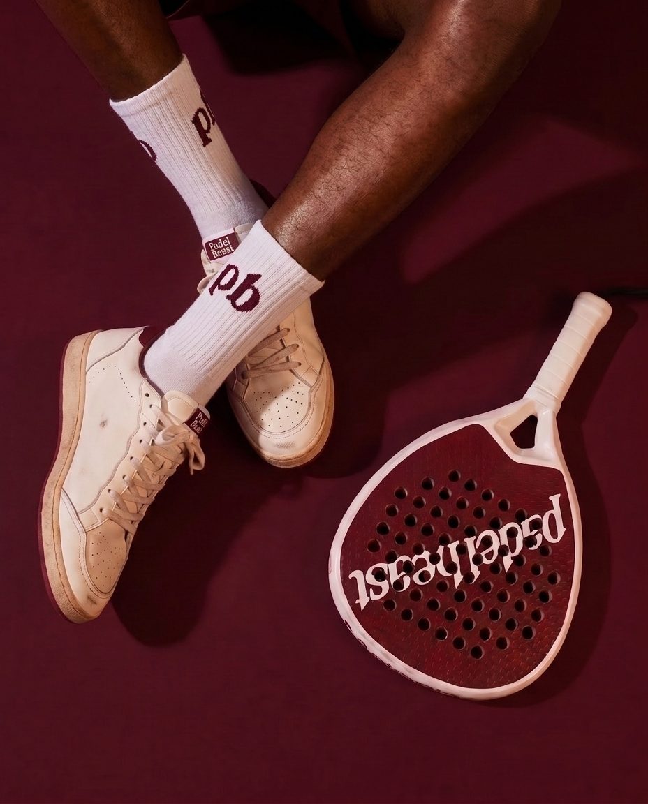 Padel Beast Grip Socks with red logo