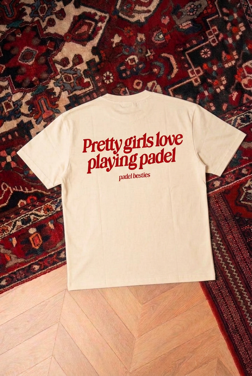 Pretty girls love playing padel Cream T-shirt