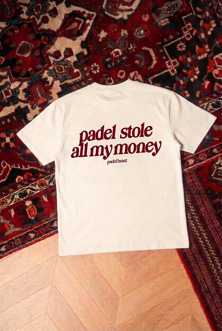 Padel stole all my money Cream T-shirt