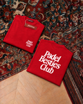 Padel Besties Club, red t-shirt with white print, front and back