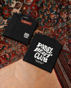 Padel Beast Club tee in black, folded front and back
