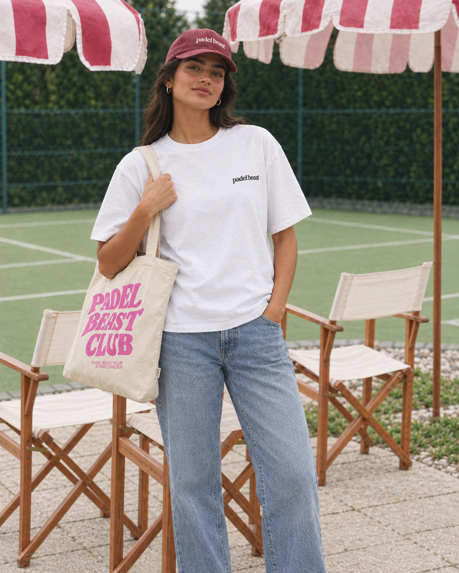 Padel Stole All My Money white tee - woman front