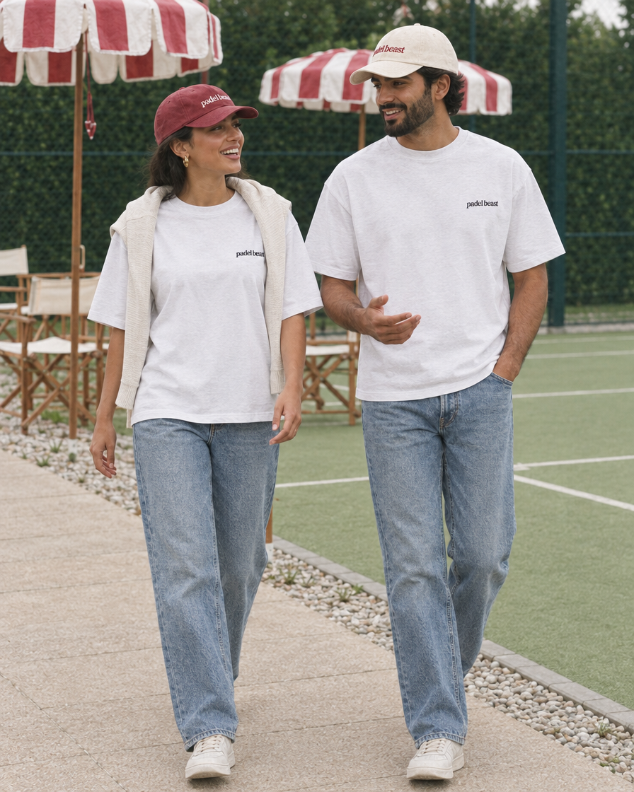 Padel Stole All My Money white tee - couple