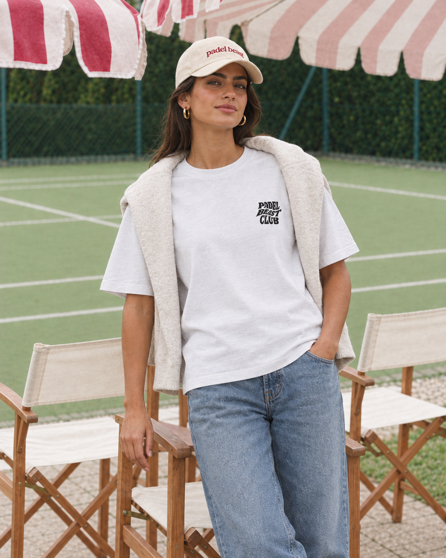 Padel Beast Club white tee - woman front