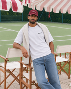 Pretty Girls Love Playing Padel white tee - man front
